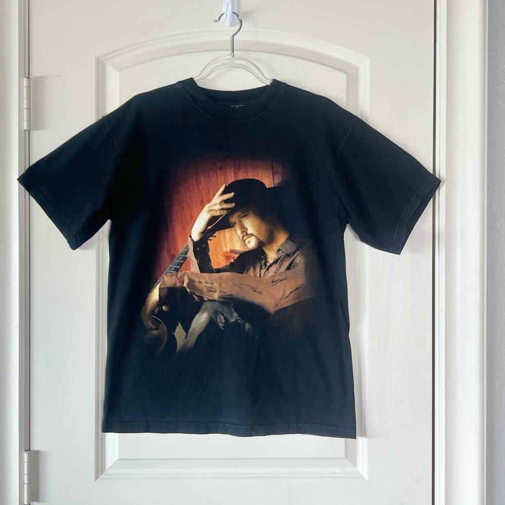 Vintage 1999 Tim McGraw A Place in the Sun Tour T-Shirt Black Graphic Tee Large